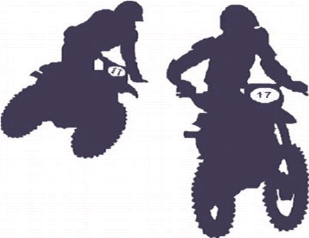 Silhouettes Of Two Bikers - Mendocino National Forest (456x342), Png Download