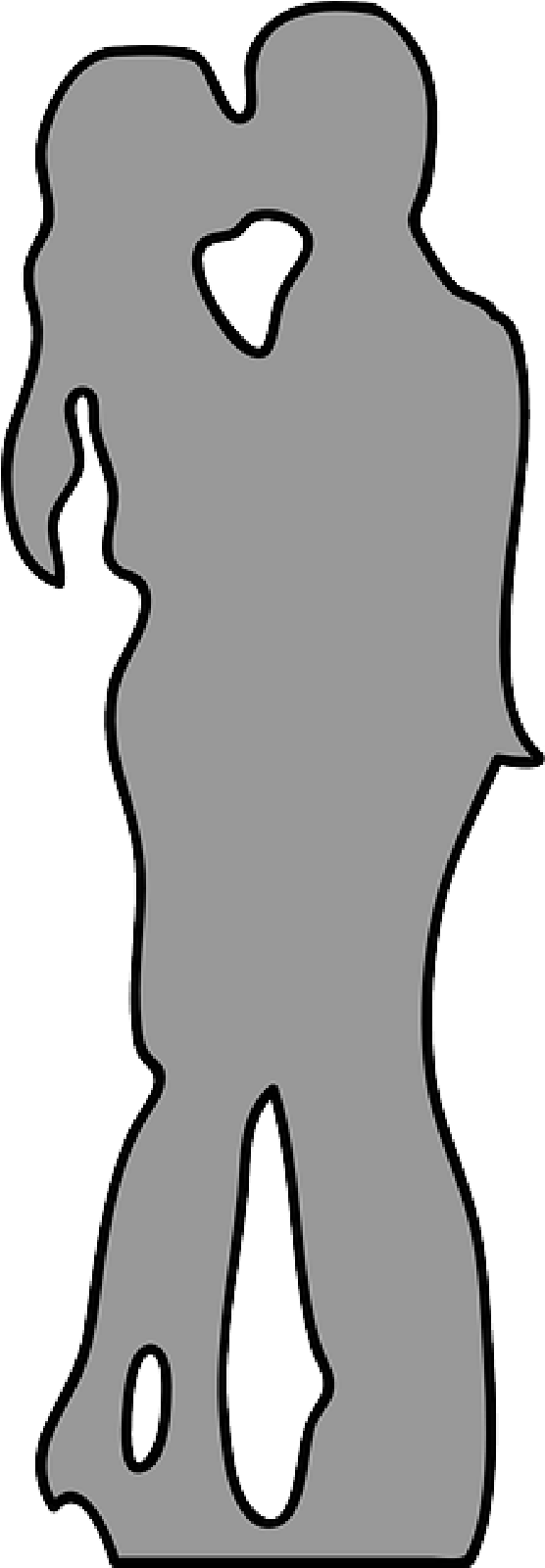 Silhouette Skull Heart Eyes - Silhouette (800x1600), Png Download