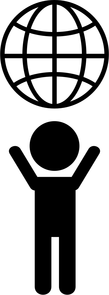 Earth Grid Over A Boy Silhouette Comments - Earth Globe Logo (362x981), Png Download