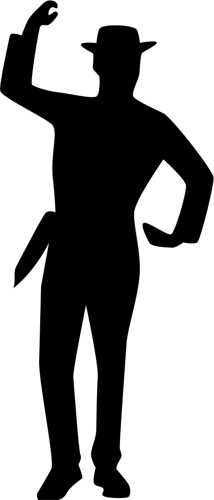 Standing Man Silhouette - Silhouette (421x981), Png Download