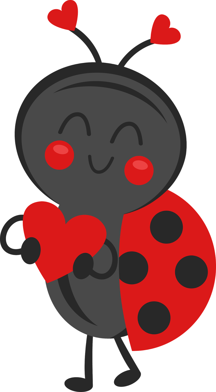 Valentine Ladybug Boy - Valentines Ladybug Clip Art (884x1600), Png Download