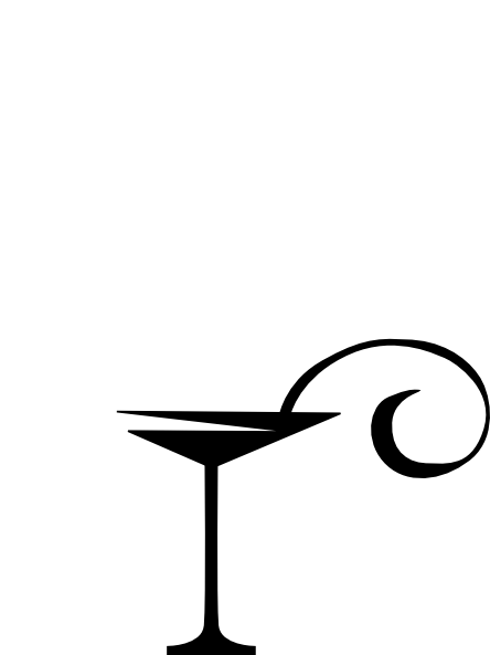 Black And White Martini Glass (444x593), Png Download