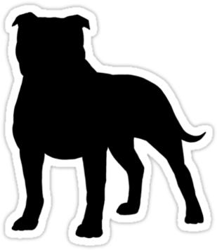 #w33daddict #dogs #chiens #pitbulls #canecorso #amstaff - Staffordshire Bull Terrier Silhouette (375x360), Png Download