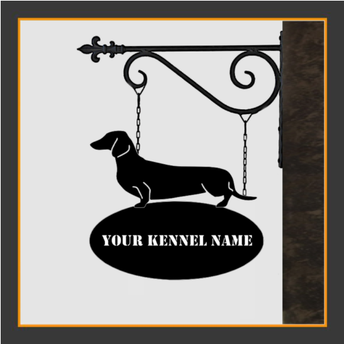 Dachshund Kurzhaar Sign With Kennel Name - Dog (900x500), Png Download
