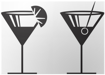 Margarita Or Martini Silhouettes With Garnish Poster - Little Book Of Cocktails By Rufus Cavendish (400x400), Png Download
