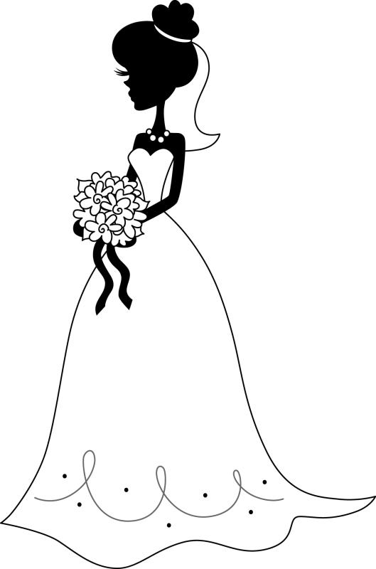 Pin Wedding Silhouette Clipart - White Bride Silhouette Png (529x800), Png Download