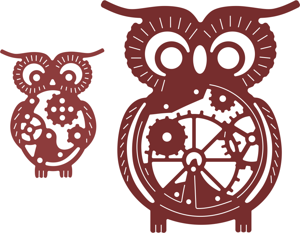 Owls With Gears (steampunk Series) - Steampunk Dies (998x775), Png Download