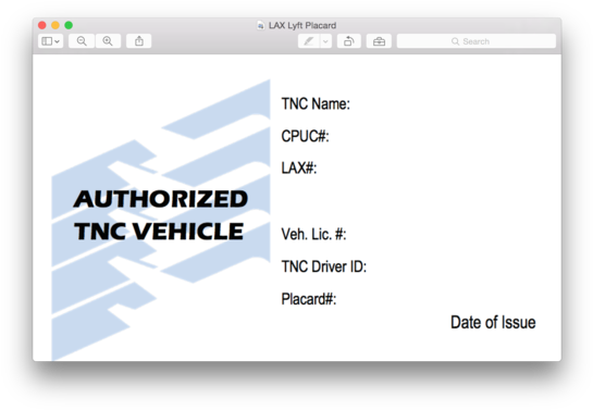 Lyft Airport Permit Sample (554x384), Png Download