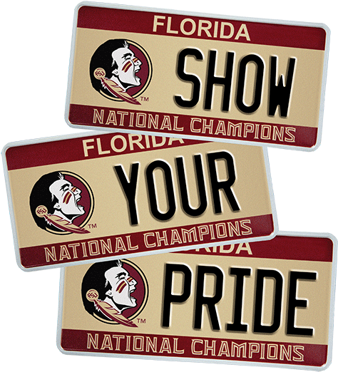 Show Your Pride With The Fsu Tag - Florida State University License Plate (500x610), Png Download