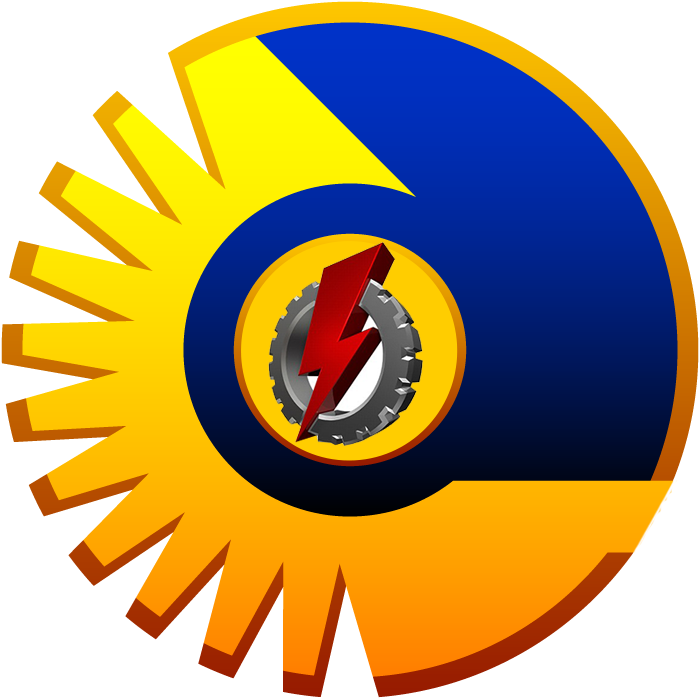 Logo - Lightning In The Gear Wheel (742x760), Png Download