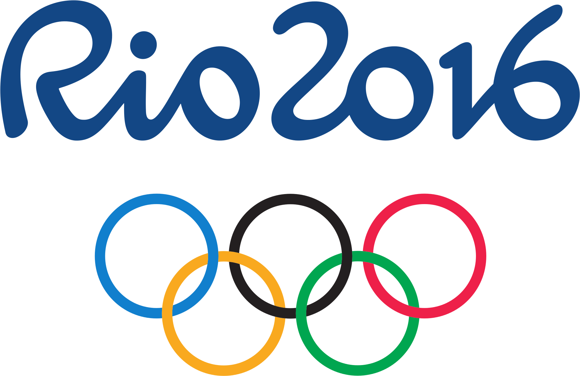Rio 2016 Logo - Olympic Rings Rio 2016 (2000x1295), Png Download