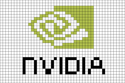 Nvidia Logo Pixel Art (480x317), Png Download