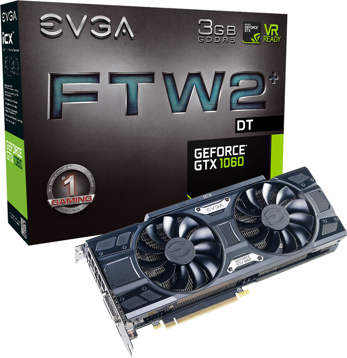 Evga Geforce Gtx 1060 Ftw2 Dt Gaming, 03g P4 6765 Kr, - Gtx 1060 Ftw 2 (1200x1200), Png Download