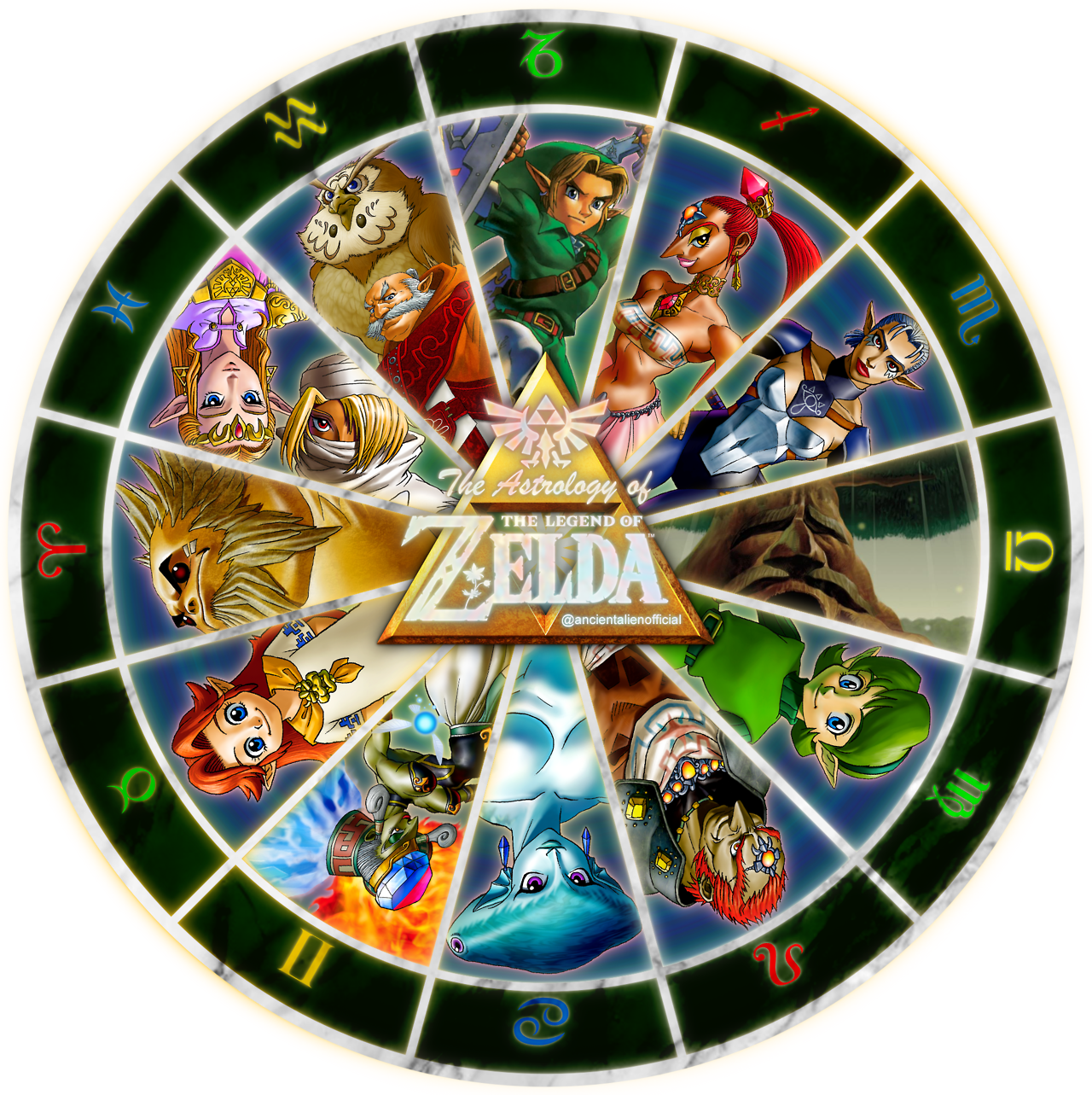 The Astrology Of The Legend Of Zelda - Legend Of Zelda: Ocarina Of Time Pint Glass 4-pack (1280x1283), Png Download