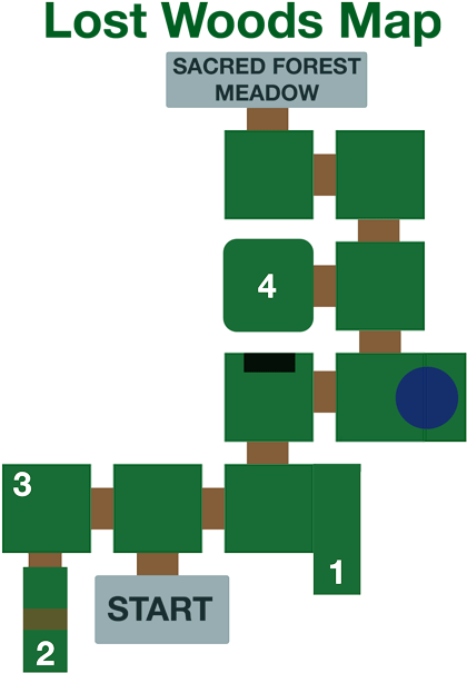 Map Of The Lost Woods - Legend Of Zelda Ocarina Of Time Lost Woods Map (500x625), Png Download