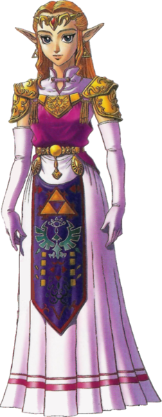 Zelda's "older" Ocarina Of Time Design - Zelda Ocarina Of Time Zelda (234x600), Png Download