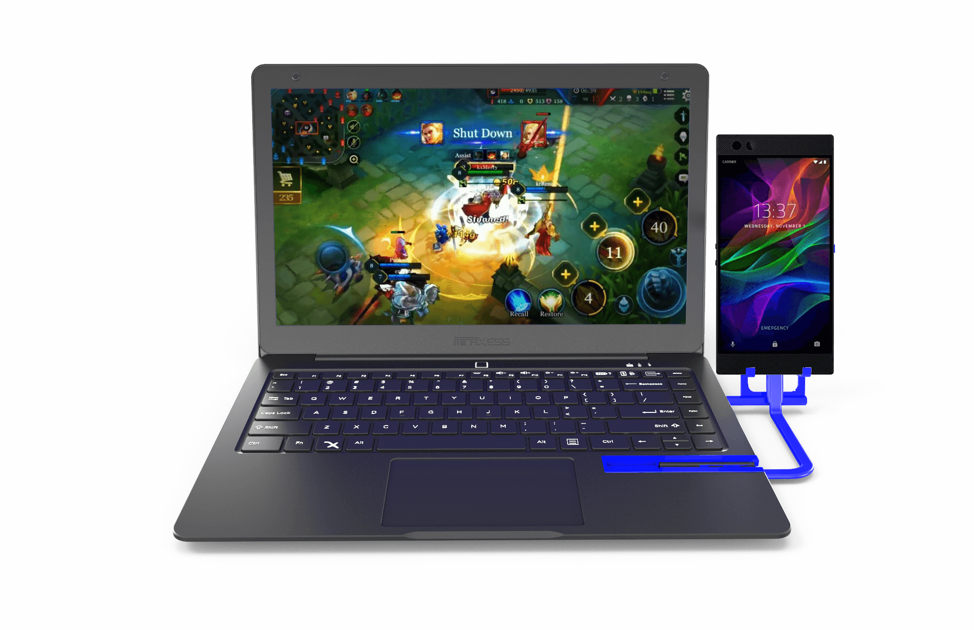 Razer Phone And Mirabook Laptop Dock - Samsung Dex Laptop Dock (1920x1242), Png Download