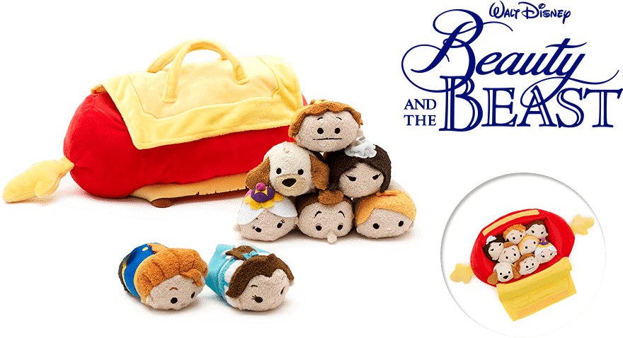 Disney Store Europe Have Announced A New Beauty And - Beauty And The Beast Tsum Tsum Set (909x495), Png Download