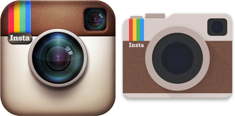 Original Vs My Concept - Social Media Icons Facebook And Instagram (768x384), Png Download