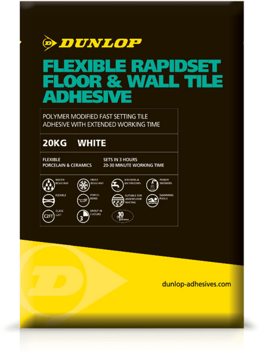 Flexible Rapidset Floor & Wall Adhesive - Dunlop Flexible Tile Adhesive 20kg (1024x1024), Png Download