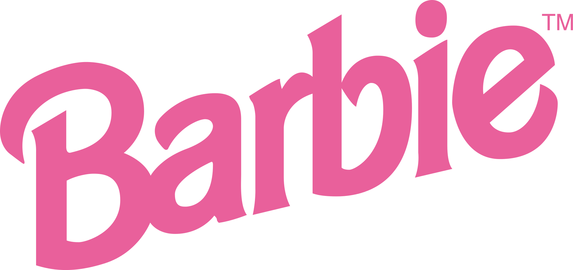 Third Logo, A Simplified Version Of The Second Logo - Barbie Logo 90s (2000x944), Png Download