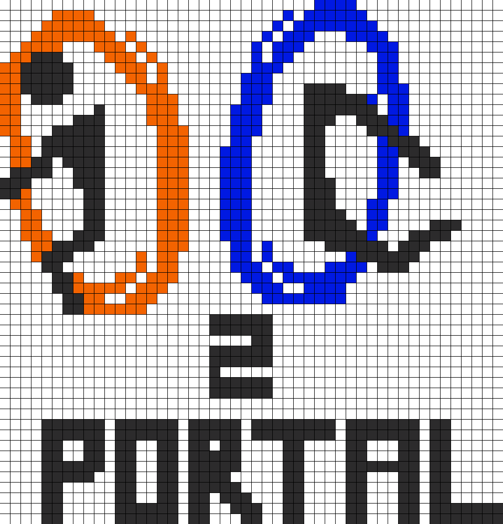 Portal 2 Perler Bead Pattern / Bead Sprite - Portal 2 Perler Beads (1007x1049), Png Download