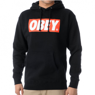 Obey Box Logo Pullover Hoodie - Black Obey Box Logo Hoodie (600x315), Png Download