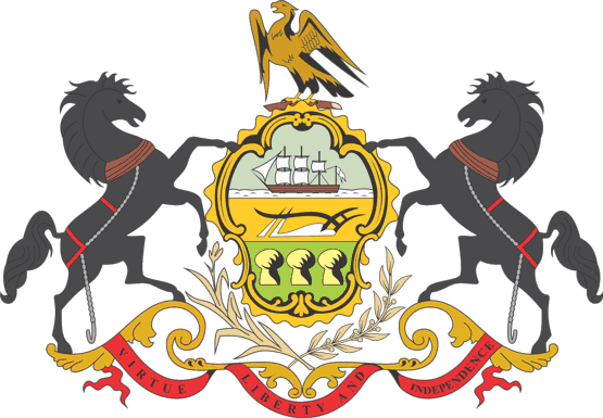 Pennsylvania Coat Of Arms Logo - Commonwealth Of Pennsylvania Logo (555x385), Png Download