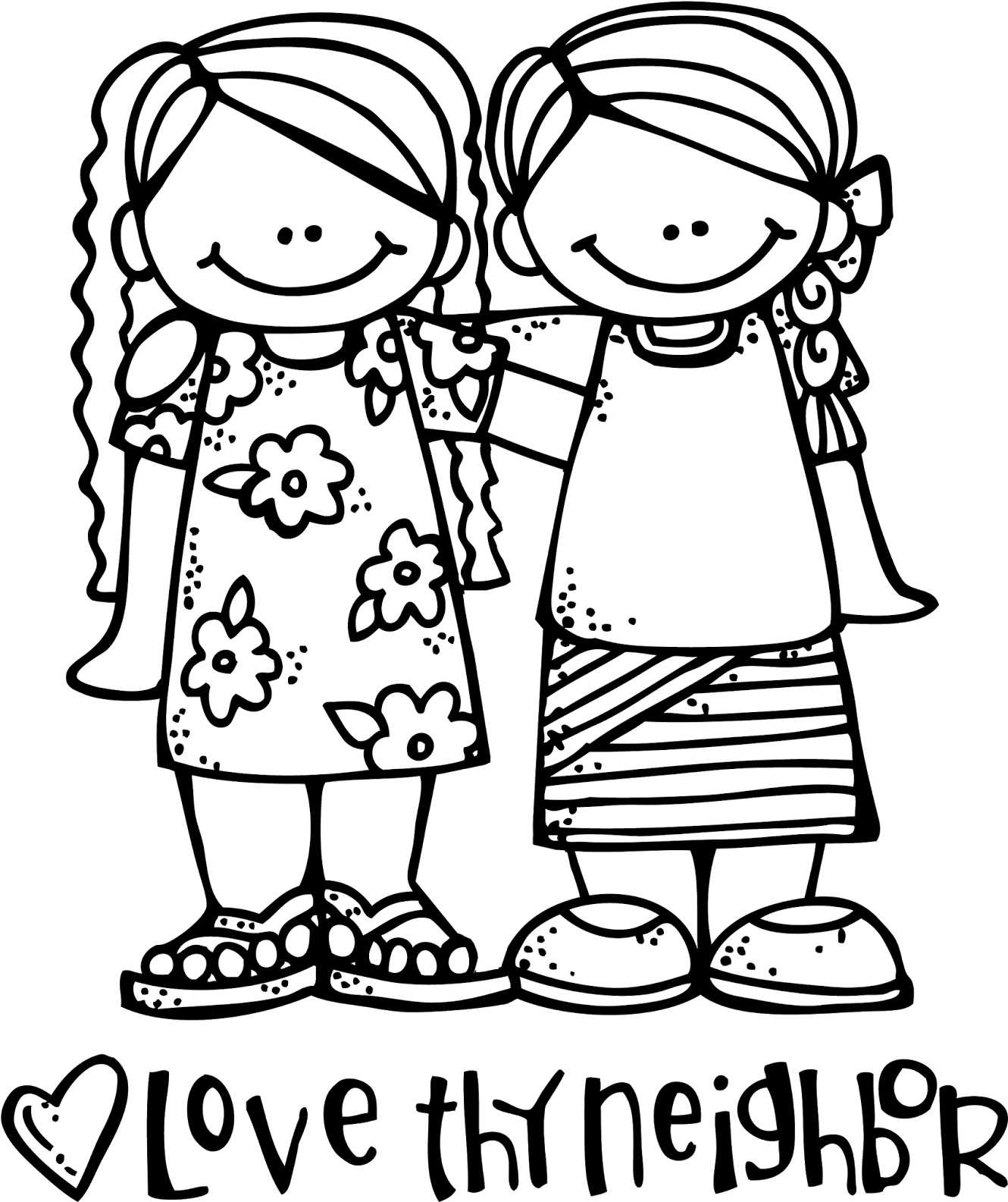 Love Your Neighbor Coloring Page - Love Thy Neighbor Coloring Page (1335x1600), Png Download