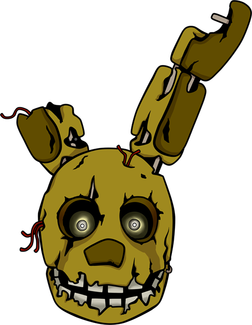 Golden Bonnie Head By Kaizerin - Five Nights At Freddy's Springtrap Head (500x645), Png Download