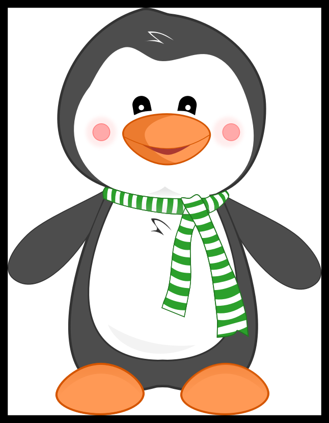 Banner Stock Cute Baby Penguin Clipart - Penguin Clipart (646x830), Png Download