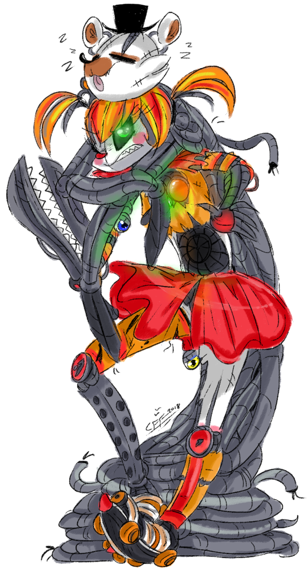 Scrap Baby And Molten Freddy By Circusfnaffamily - Molten Freddy X Baby (600x1115), Png Download