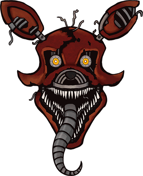 Nightmare Foxy Png Image - Nightmare Foxy Head Drawing (500x617), Png Download