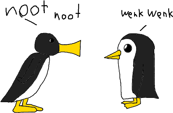 Noot Noot - Pingu Vs Gunter (800x600), Png Download