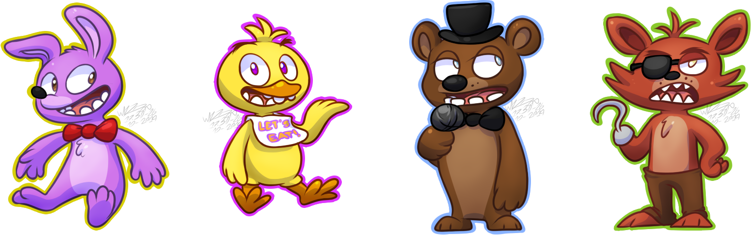 Coryxkenshin Drawing Five Nights At Freddy's - Five Nights At Freddy's Animado (1529x478), Png Download