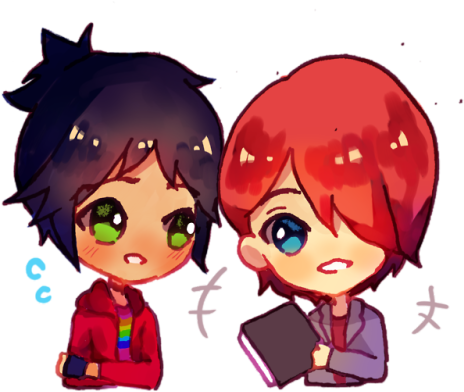 “discussing Together 🌼👀 ” - Cartoon (500x414), Png Download