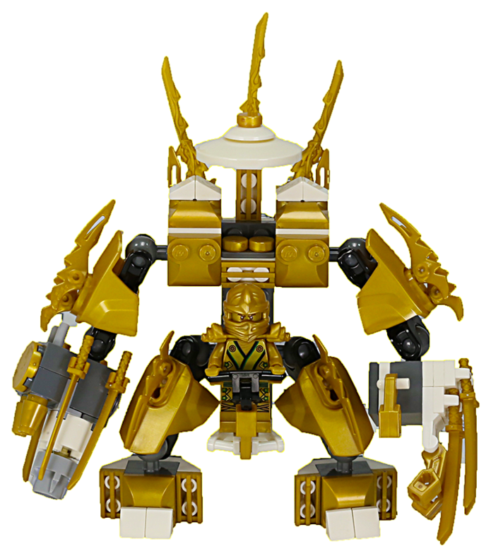 Gold-mech - Lego Ninjago Lloyd's Golden Mech (1000x800), Png Download