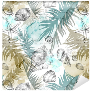 Summer Party Holiday Background, Watercolor Illustration - Concha Do Mar Textura (400x400), Png Download