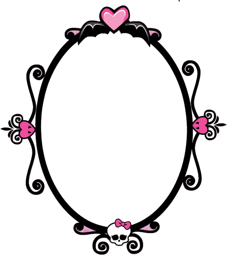 Monster High Skull Png For Kids - Moldura Monster High Png (863x926), Png Download