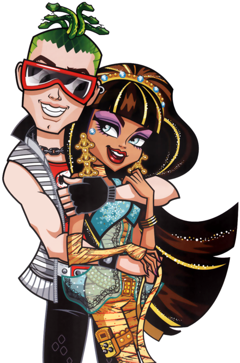 118 Images About Monster High On We Heart It - Deuce Gorgon And Cleo De Nile (500x722), Png Download