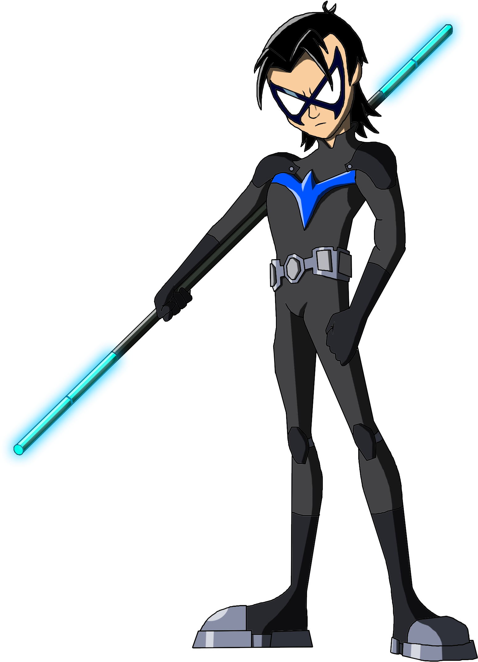 Dc New Teen Titans Nightwing Moheart Teen Titans Original - Teen Titans 2003 Nightwing (1712x2304), Png Download