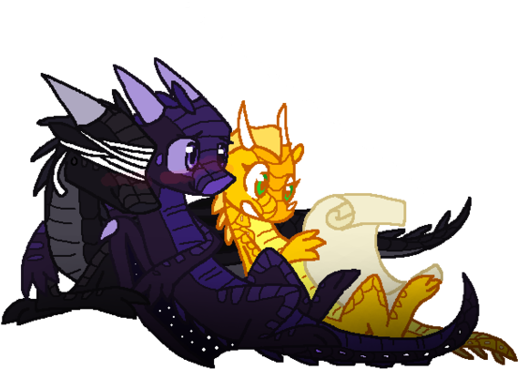 Story Time Starflight The Nightwing, Fatespeaker The - Wings Of Fire Sunny X Starflight (640x479), Png Download