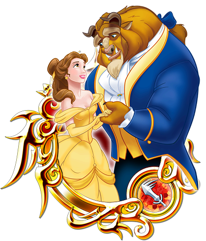 Illustrated Belle & Beast - Stained Glass 1 Khux (419x490), Png Download