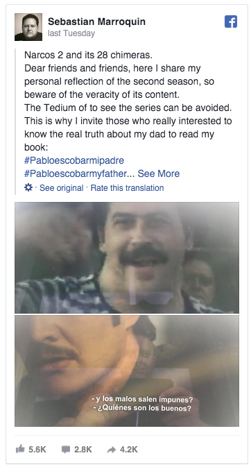 Pablo Escobar's Son Sebastián Marroquín Had A Few Problems - Julia Child And More Company (895x672), Png Download