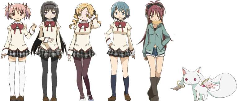 Left To Right - Puella Magi Madoka Magica School Uniform Cosplay Costume (777x480), Png Download