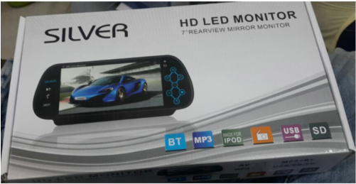 Car Rear View Mirror With Bluetooth Full Hd - Computer Monitor (500x500), Png Download