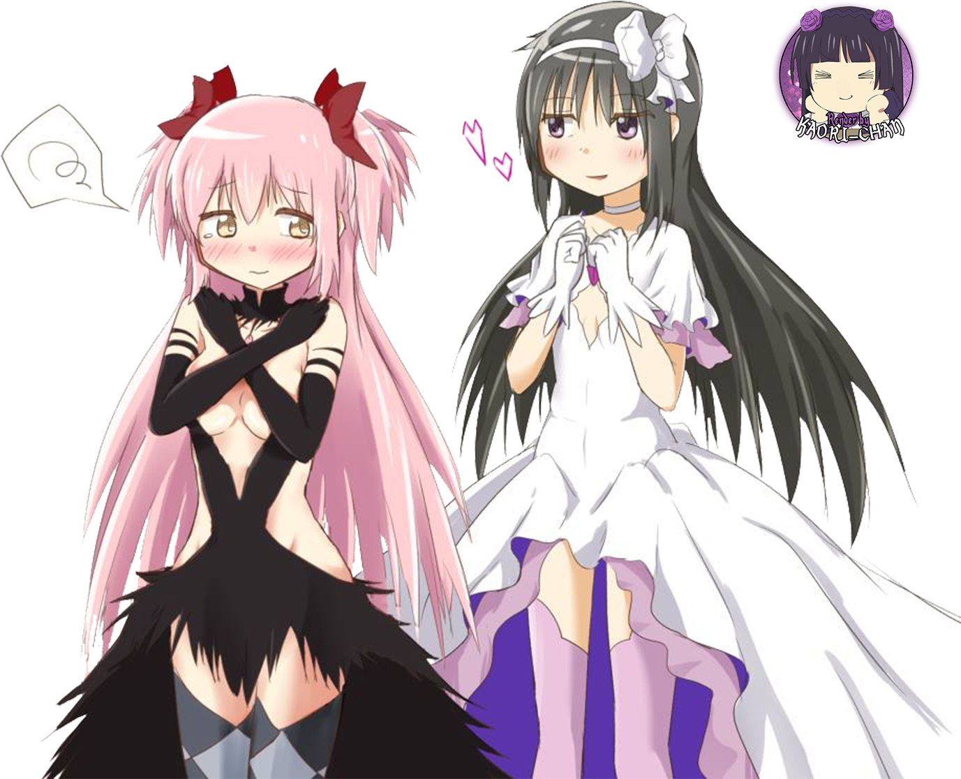 Мадока И Хомура (1412x1200), Png Download