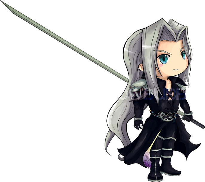 Sephiroth Png Image Background - Final Fantasy Sephiroth Chibi (686x610), Png Download