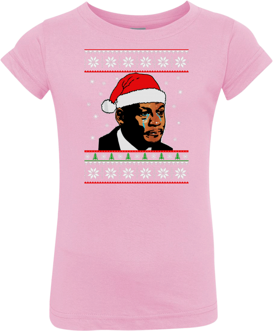 Crying Jordan Christmas Sweatshirt Toddler, Infant - Merry Christmas And Happy New Year, Banner, The Bell, (1155x1155), Png Download