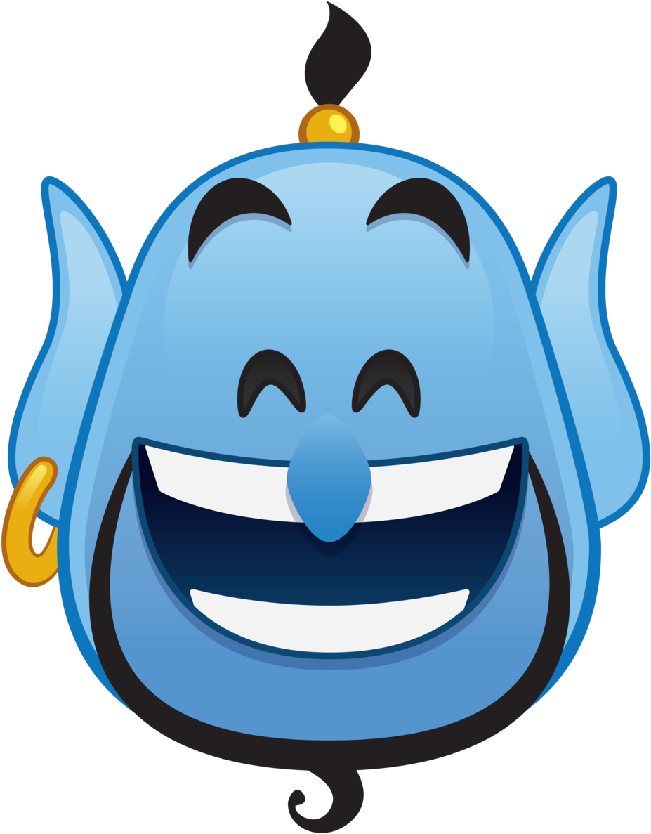 Genie Grin - Disney Emoji Blitz Genie (983x1200), Png Download